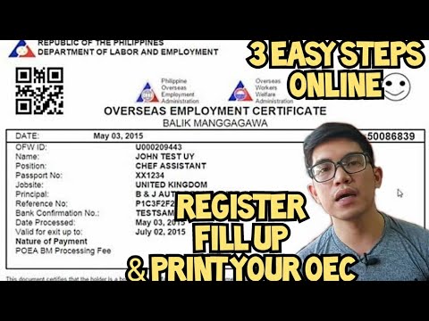 PAANO KUMUHA NG OEC BALIK MANGGAGAWA ONLINE?