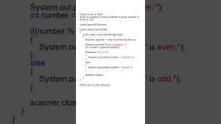 Java Program: Check Even or Odd Number #javaprogramming #EvenOrOdd