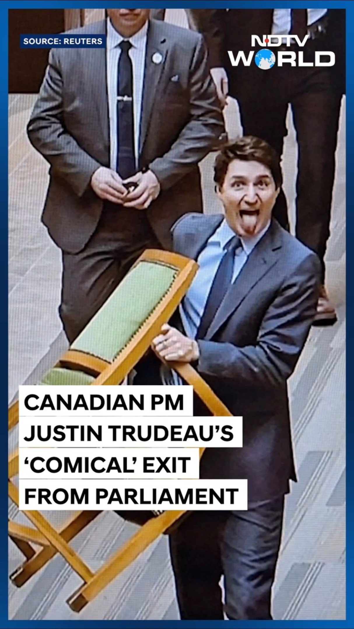 Justin Trudeau Viral Photo | ‘Tongue Out, Chair In Hand…’: Canadian PM's Playful Exit