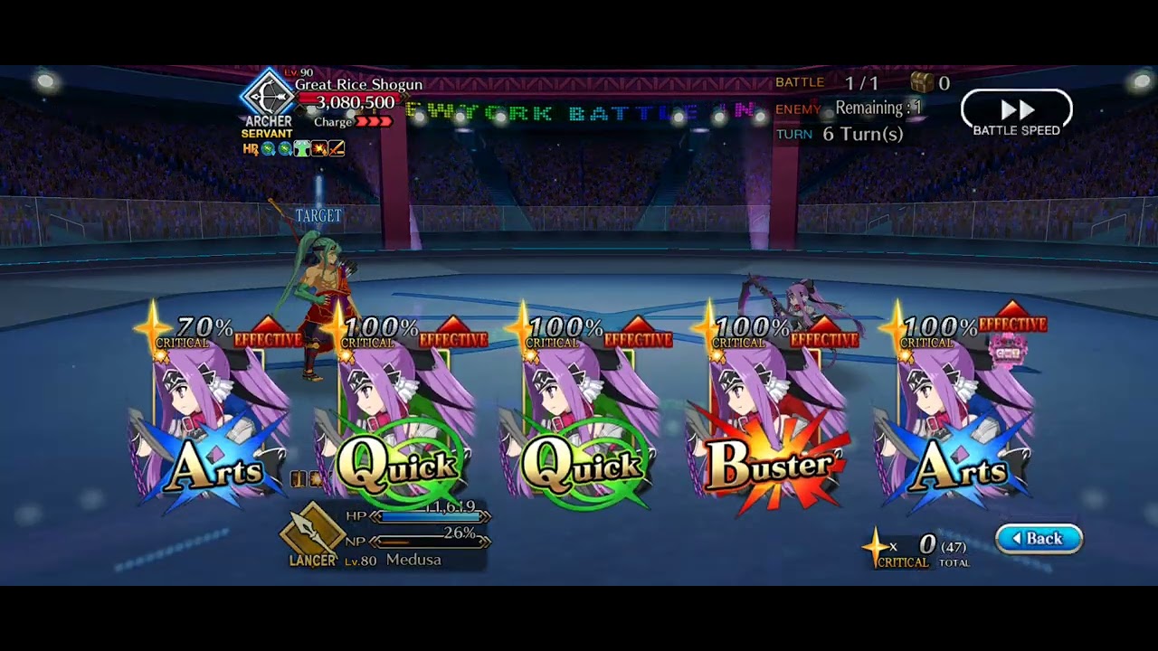 FGO NA - Battle in New York 2024 - Rice Ball Franchise Shop No. 1, Medusa Lily solo