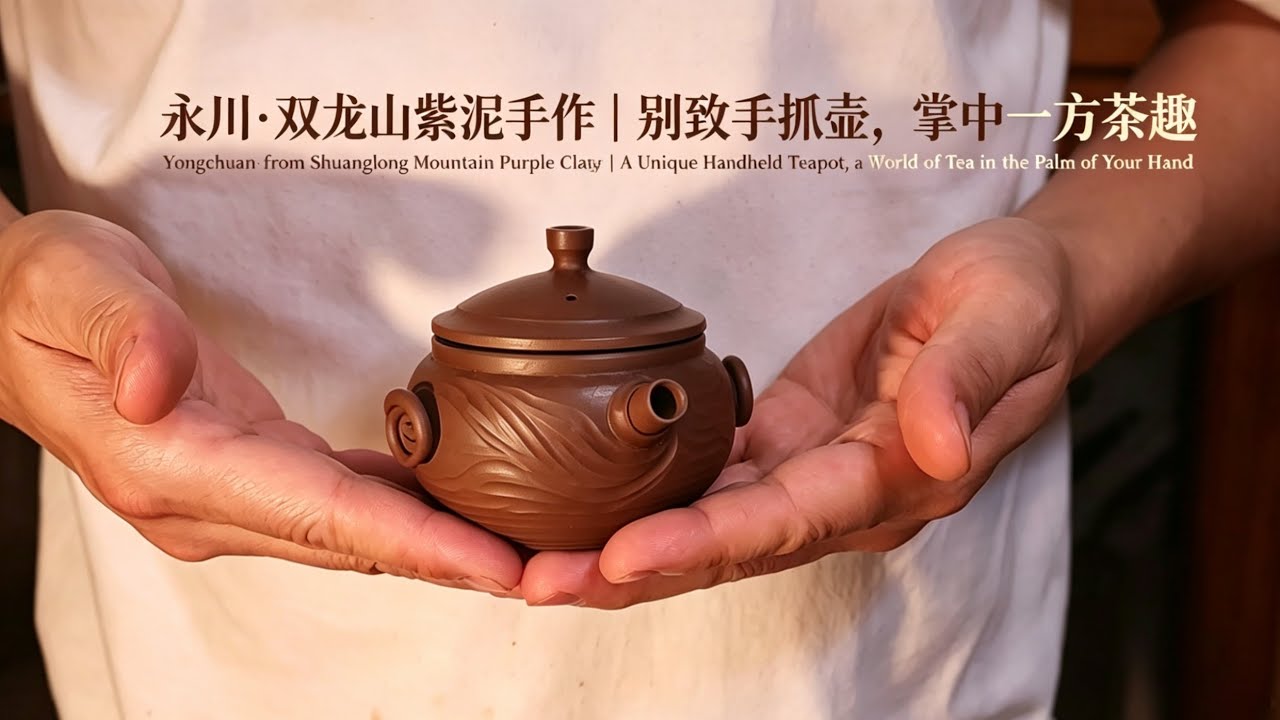 取双龙山紫泥制掌中宝瓶| Shuanglongshan Purple Clay · Palm Treasure