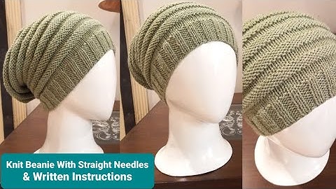 How to Knit a Hat for Complete Beginners | Knit A Slouchy Hat With Straight Needles | Slouchy Beanie