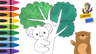 Colouring page a cartoon with tree Coloring Bliss 007