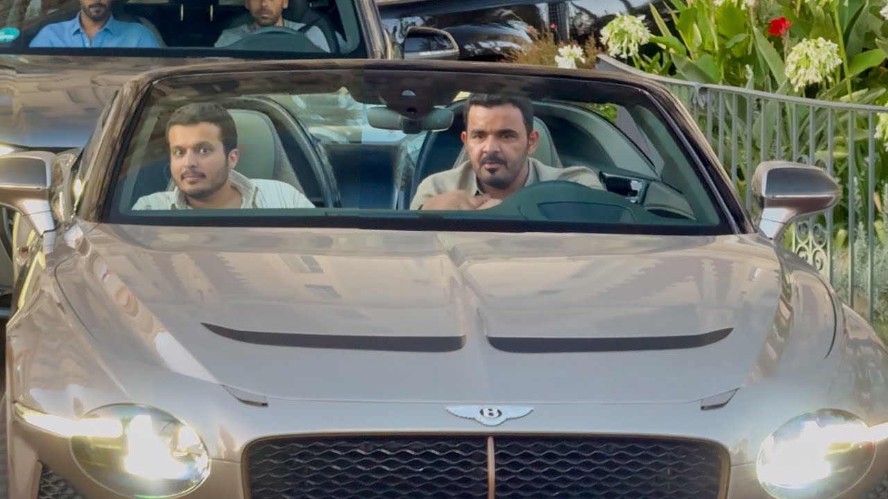 JOAAN The PRINCE of QATAR with his Brand NEW €3M BENTLEY BACALAR leaving the Carlton Hotel in Cannes