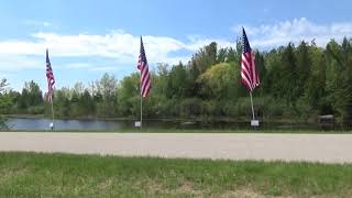 Memorial Day Flags of Honor in Alpena, Michigan.