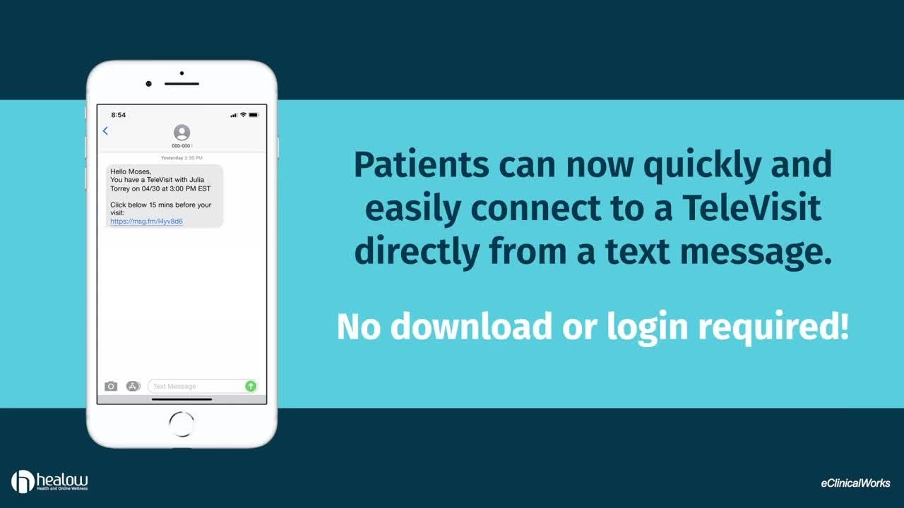 healow TeleVisits: New Features Include Joining a Visit With a Text ...