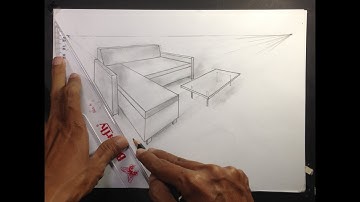 How to Draw a Sofa in Two Point Perspective