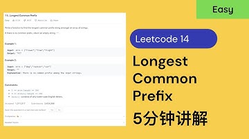 【5分钟讲解】Leetcode 14. Longest Common Prefix