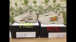 gucci rhyton sneakers fake vs real