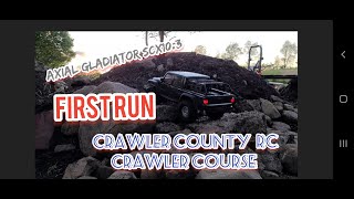Axial gladiator scx10.3 first run and review at crawler county backyard rc crawler course 😀