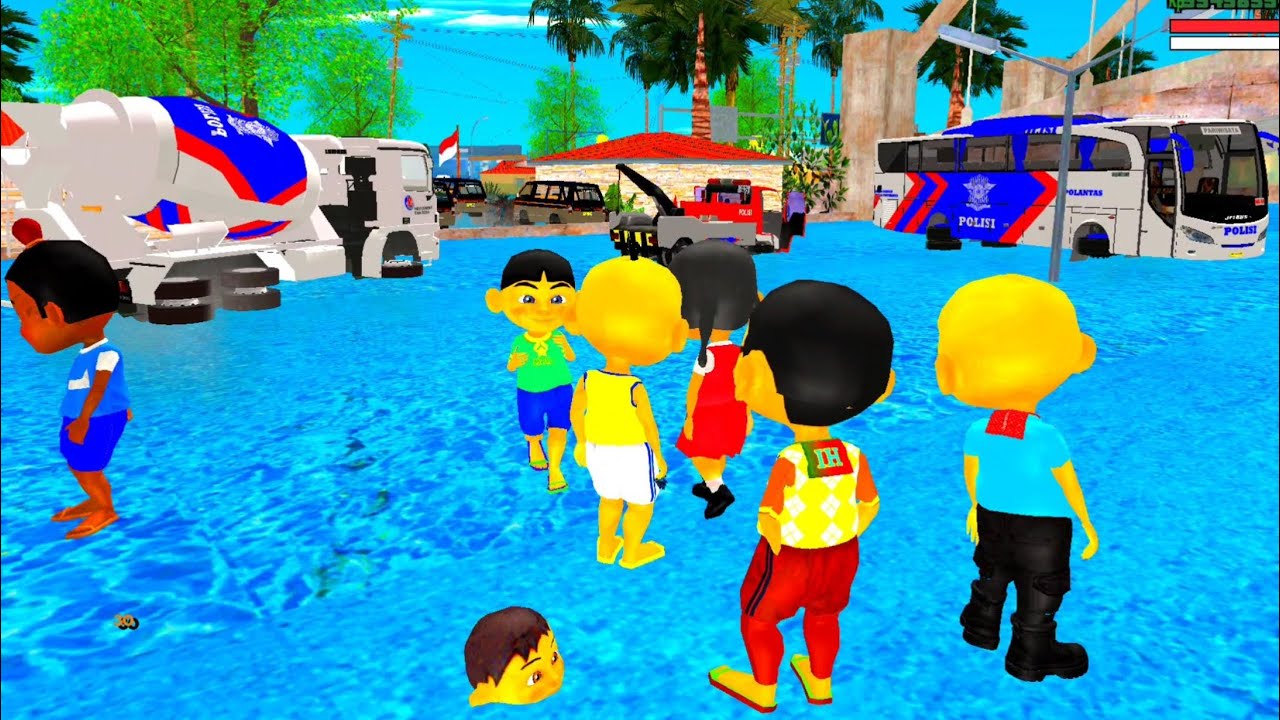Upin & ipin kode Sakti jangan Sentuh Mobil Derek Polisi saat Banjir 🤣 Dunia Oyya