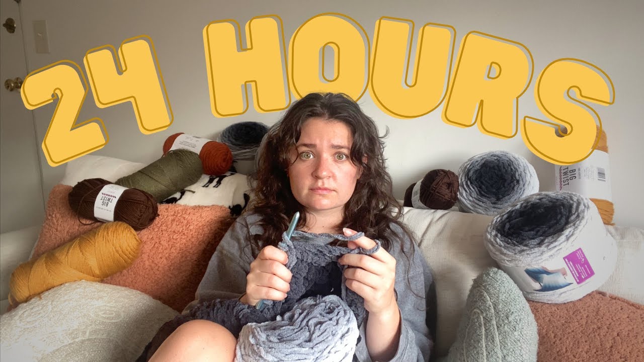 I crocheted for 24 hours as a beginner | crochet with me challenge, reading vlog