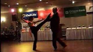 John Howell of the Warwick Beacon dancing with Kelly Cannone
