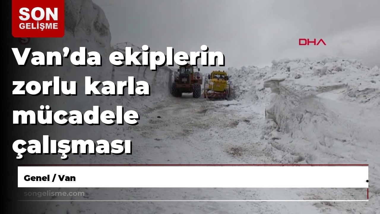 Van’da ekiplerin zorlu karla mücadele çalışması