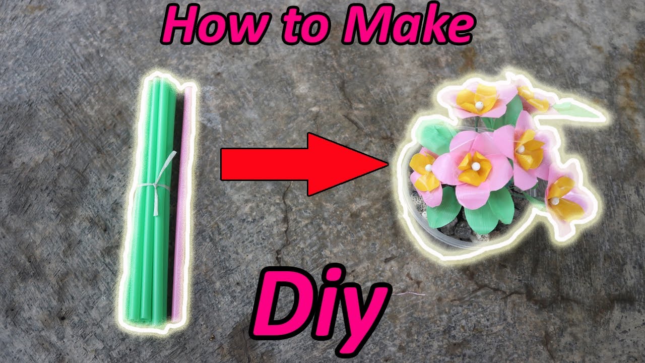  Cara  Membuat  Bunga  Menarik dari  Limbah Sedotan atau Pipet  