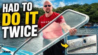 We Had to Re-seal This Boat Window Twice - Rigging Check by Drone