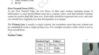 BCA Sem - 3 RDBMS using ORACLE - NORMALIZATION
