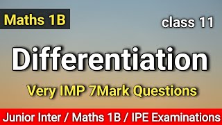 Class 11 | Maths1B Differentiation Very Imp 7M Questions #maths1b #Differentiation