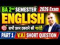 🔥English BA 2nd Semester Important Question 2026 | MJC/MIC/MDC English Semester 2 vvi Question