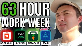 63 Hour DoorDash/Uber Eats Work Week  How Much Did I Make?