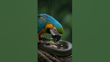 Parrot Protecting Her Eggs From A Hungry snake  #wildanimals #viralvideo #parrot  #storm #shorts