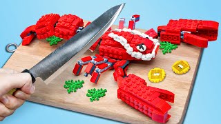 LEGO MUKBANG  Catch & Cooking LEGO Giant Lobster | LEGO Cooking Food ASMR