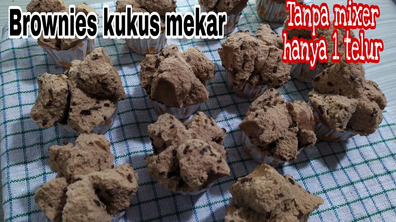 RESEP BROWNIES KUKUS MEKAR TANPA MIXER HANYA 1 TELUR YouTube
