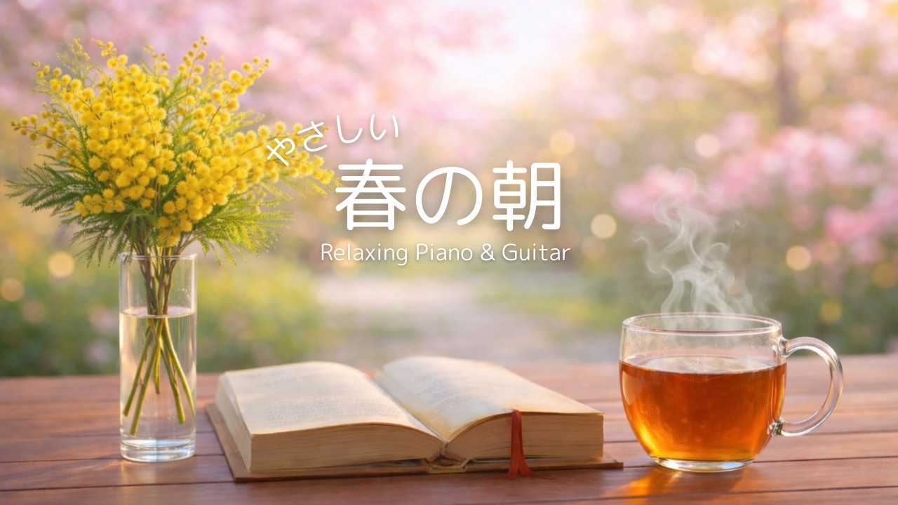 【春カフェBGM】やさしい春の朝｜ミモザと紅茶の時間｜ピアノ&ギター