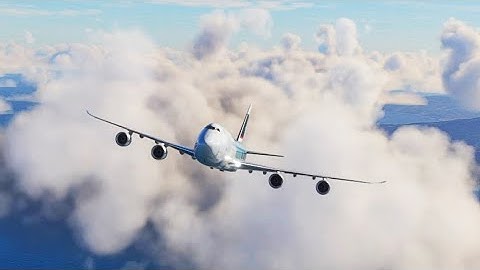 beautiful view of the plane when landing at the airport eps 046