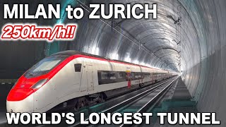 🇮🇹🇨🇭Riding the Amazing  High Speed Train via the Gotthard Base Tunnel (Milan→Zurich)