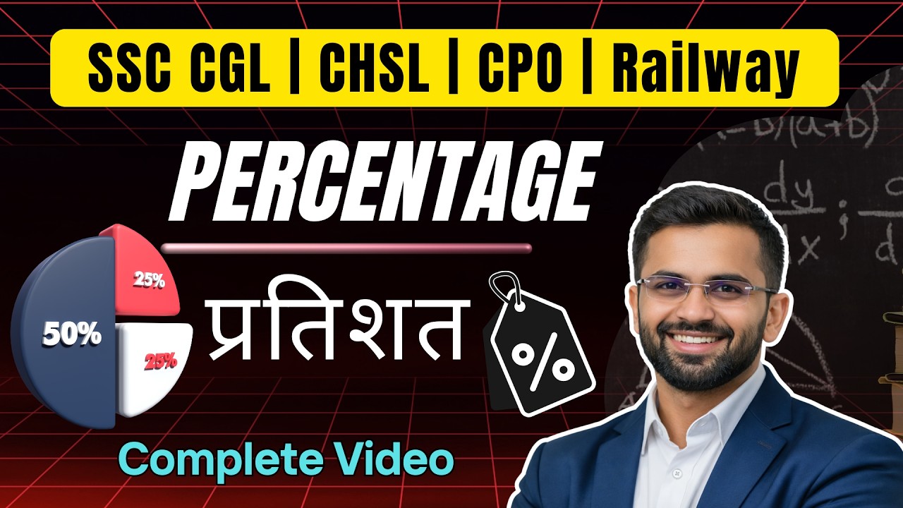 MATHS Percentage One Shot 2026 | Complete Percentage in 1 Class | SSC ...