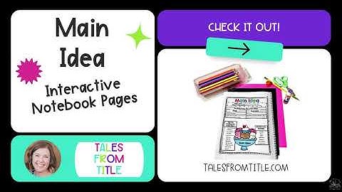 Main Idea and Supporting Details Interactive Notebook Pages