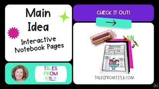 Main Idea and Supporting Details Interactive Notebook Pages