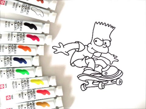 ザ シンプソンズキャラクター スケボーをしているバート シンプソンの描き方 How To Draw The Simpsons 그림 Youtube