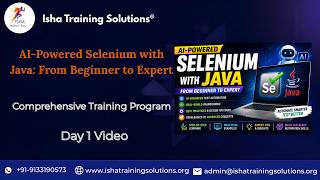 Selenium with java Day 1 On 12th August 2026.Pls contact or WhatsApp us on +91-9133190573 to enroll.