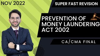 Prevention of Money Laundering Act | Nov 2022 | SuperFast revision ICAI | CA  CMA Final