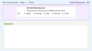 Year 5 Assessment Verbal Q10
