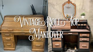 Easy Elegant Vintage Roll Top Desk Makeover | Elegant Upgrades | Facebook Marketplace Free Flip