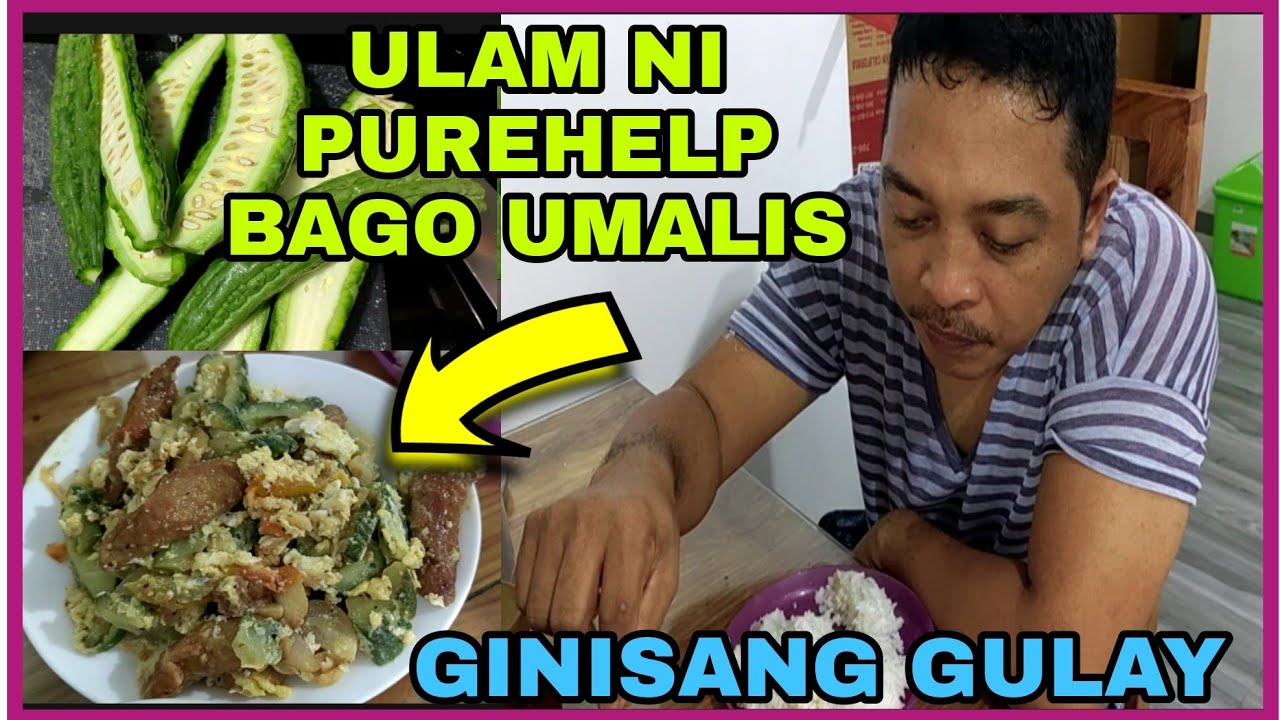 BAGO UMALIS SI PUREHELP GINISANG AMPALAYA AT ADOBO ULAM NA NILUTO KO 