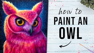 Colorful Owl Acrylic Painting Tutorial | How to Paint an Owl in Acrylics