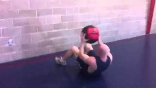 Patrick-fitness doing wall ball sit-ups