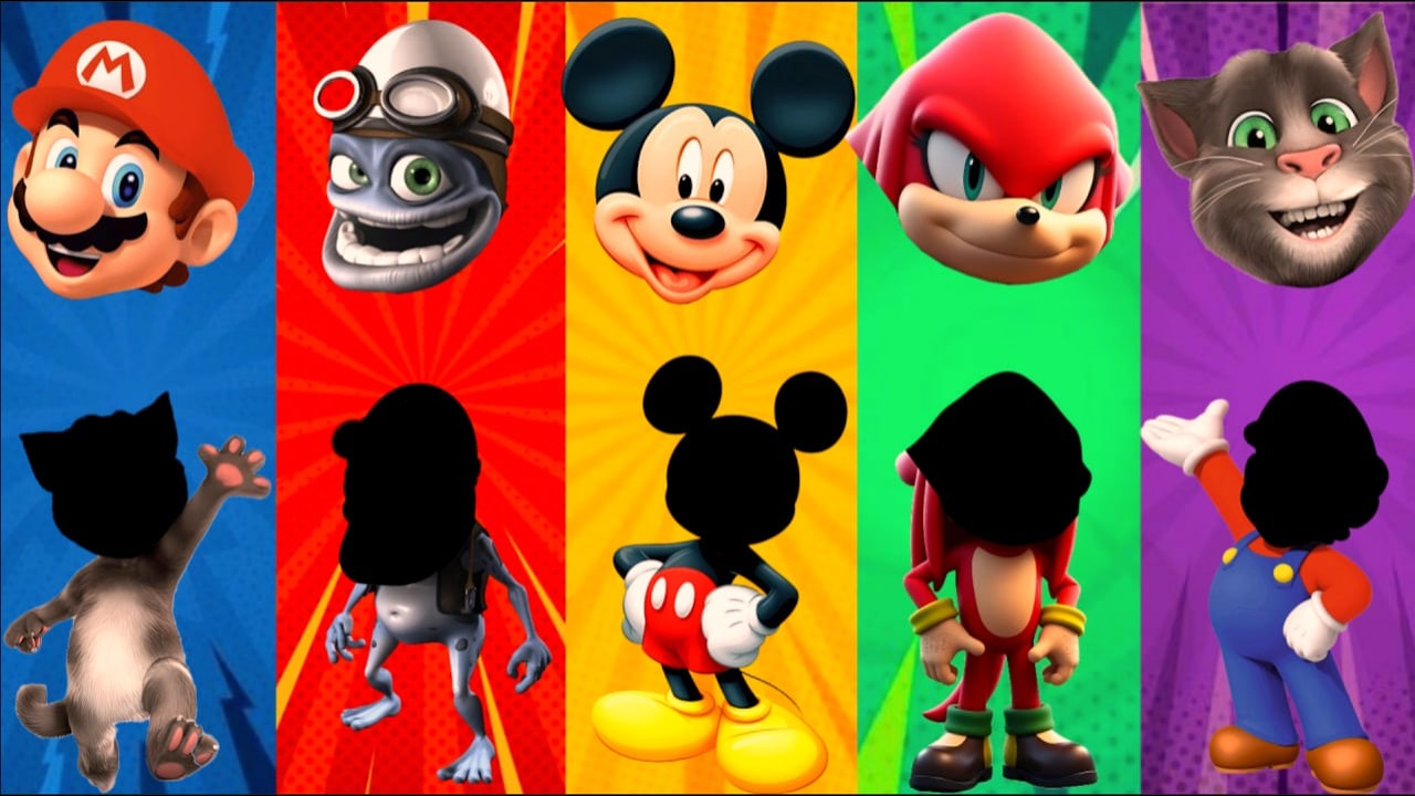 5 ROUNDS Wrong Eyes Quiz! Can YOU Guess Mario, Sonic, Mickey, Knuckles & Talking Tom? Full Challenge