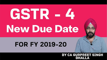 GSTR 4 Due date extended for FY 2019-20