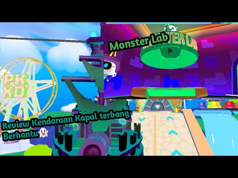 Review kendaraan kapal terbang berhantu dan main monster lab
