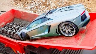 Easily Shredding Biggest Cars With Strongest Harsh Modern Shredder Machine In Recycle Preprocess