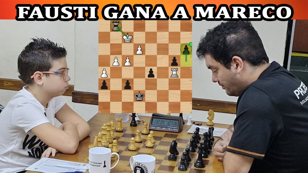 FAUSTI SACRIFICA TORRE A MARECO Sandro Mareco vs Faustino Oro match de ajedrez rapido Bahia Blanca