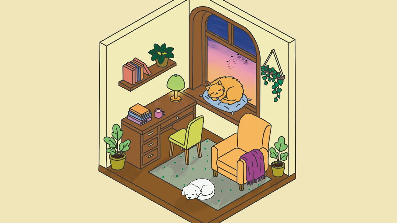 Golden Hour Sunset 🌅|Lofi Hip Hop Mix - Beats to Relax / After Work / Study [Cute Dog & Cat]