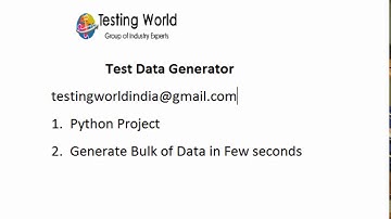 Test Data Generator :  Python : - Generate Millions of Records