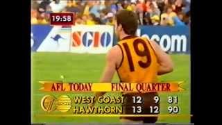 West Coast v Hawthorn Qualifying Final at Subiaco 1991 Final Quarter highlights