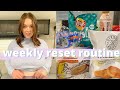 WEEKLY RESET ROUTINE! HEALTHY GROCERY HAUL & SHRIMP TACOS!